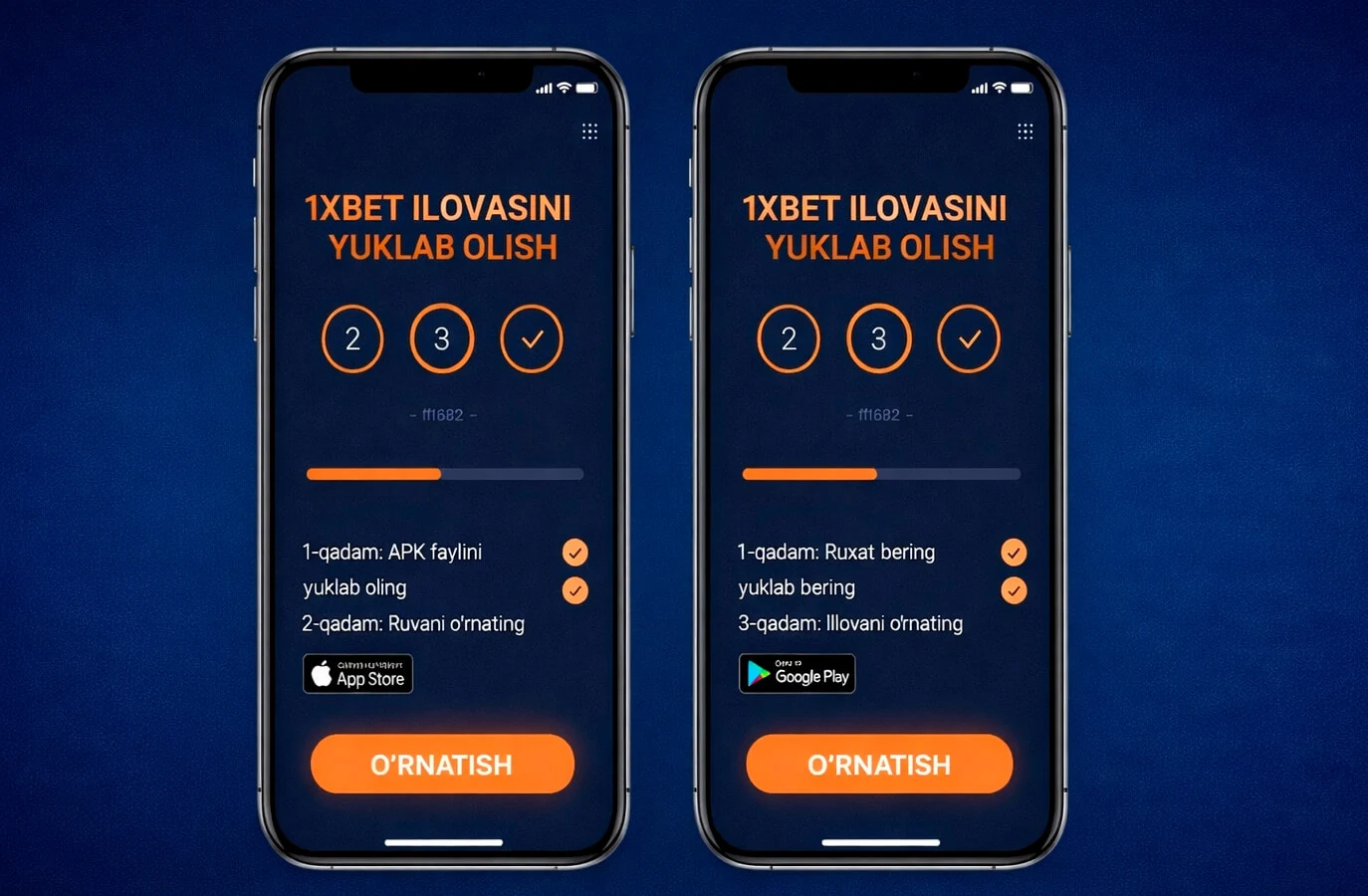 1xbet mobil ilova o'rnatish - Android va iOS