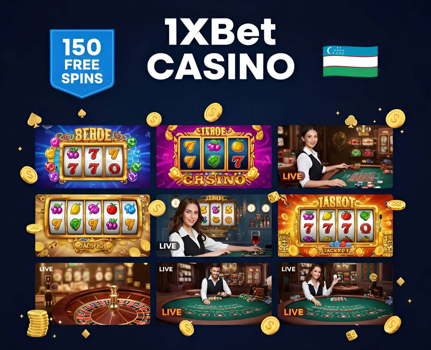 1xbet casino bonus - Kazino o'yinlari va bepul aylanishlar